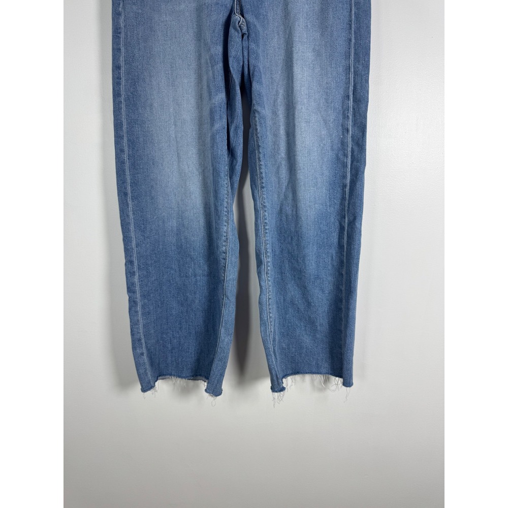 90s Boho American Eagle Womens 6 Super High Rise Baggy Wide Leg Jeans Raw Hem - Picture 11 of 11